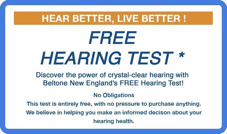 An image promoting a free hearing test from Beltone Carolina Virginia.